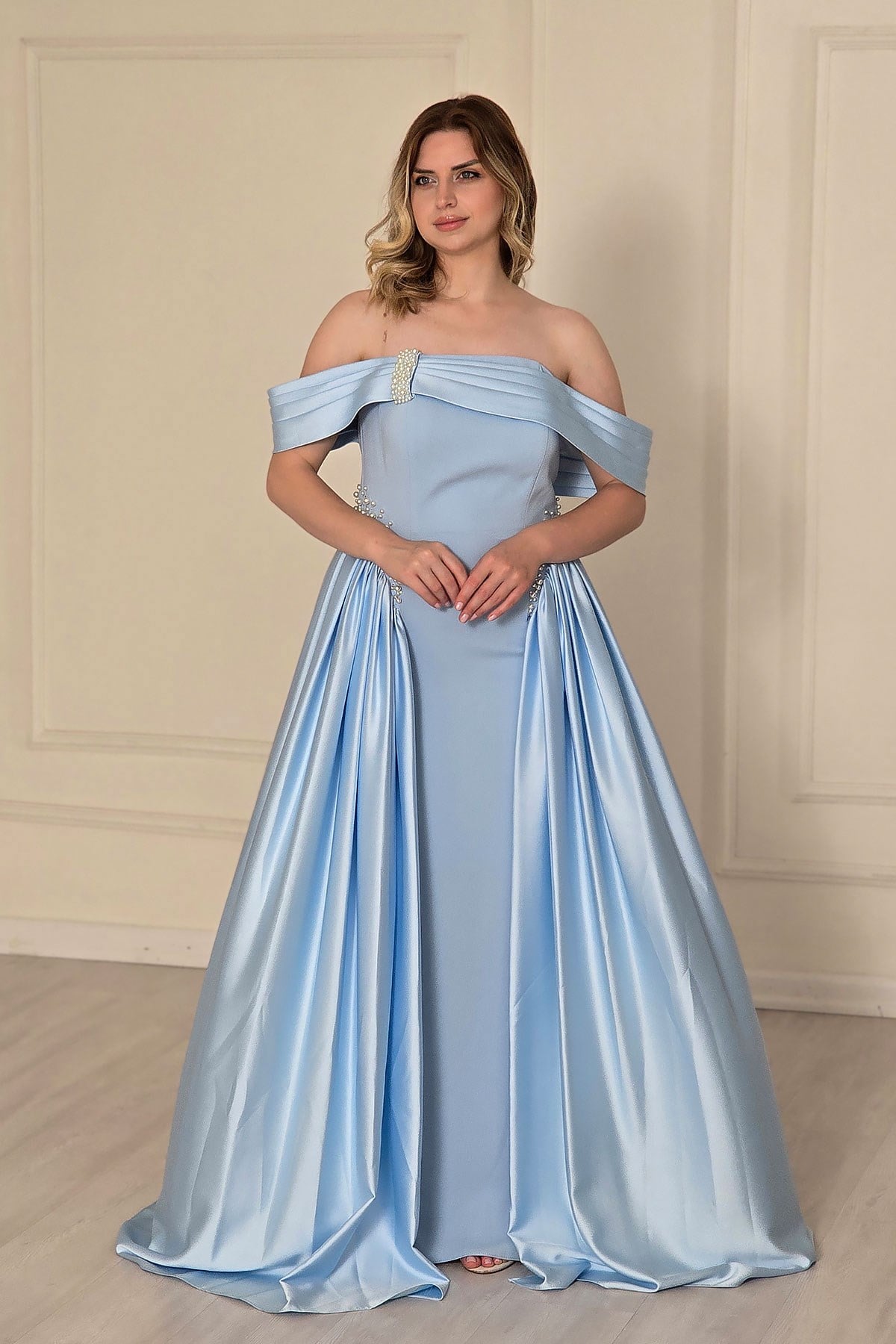 BEBE MAVİSİ İncili Abiye 6215