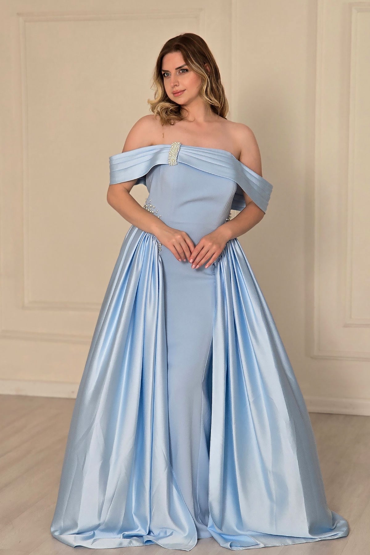 BEBE MAVİSİ İncili Abiye 6215