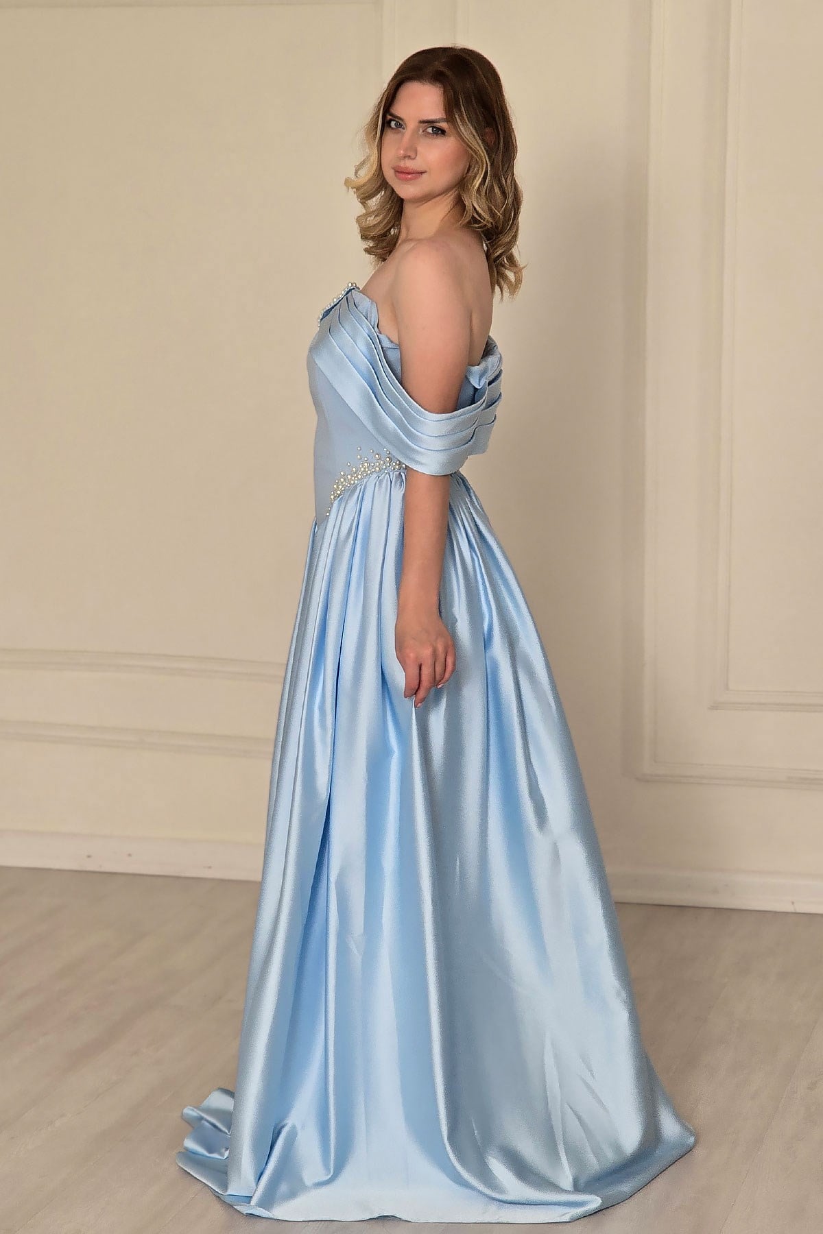 BEBE MAVİSİ İncili Abiye 6215