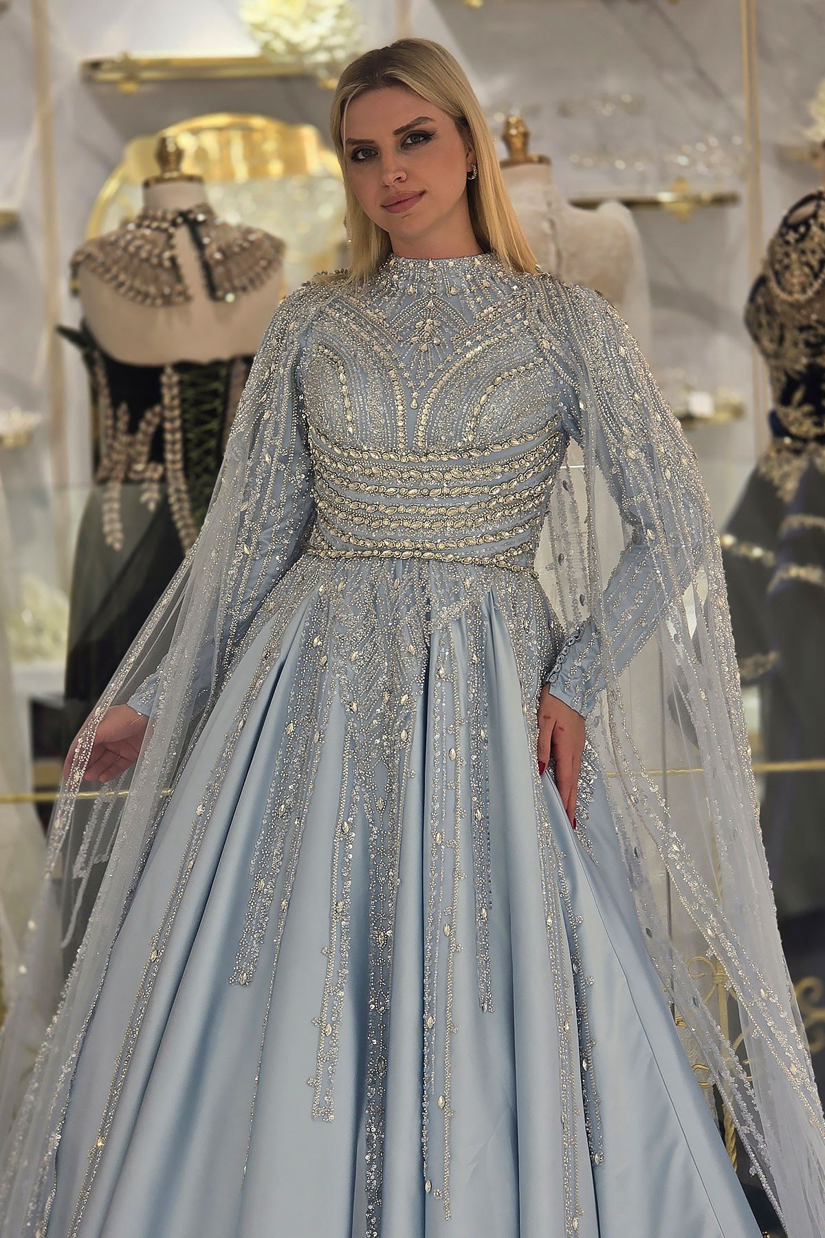 BEBE MAVİSİ Ync Saten Nişanlık 8127