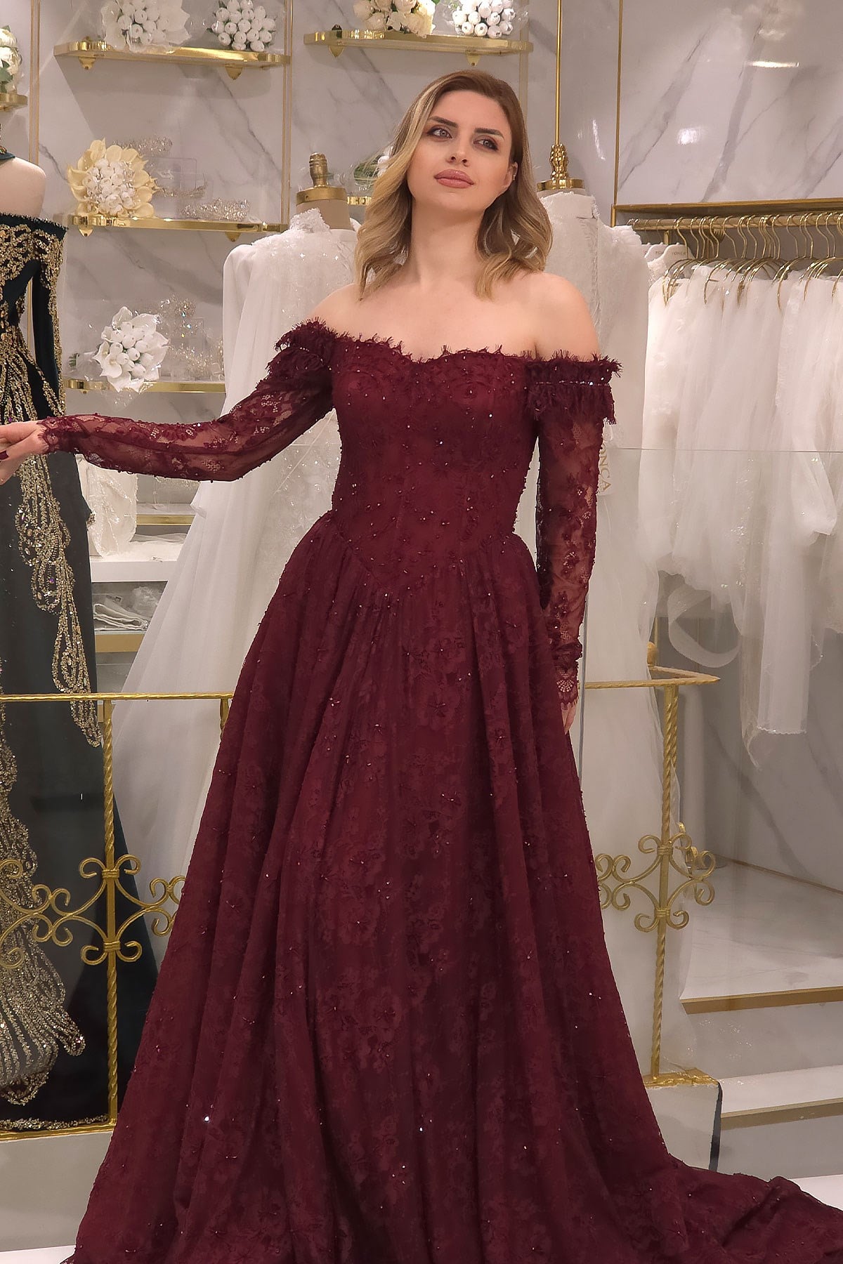 Bordo Ync Nişanlık 8085