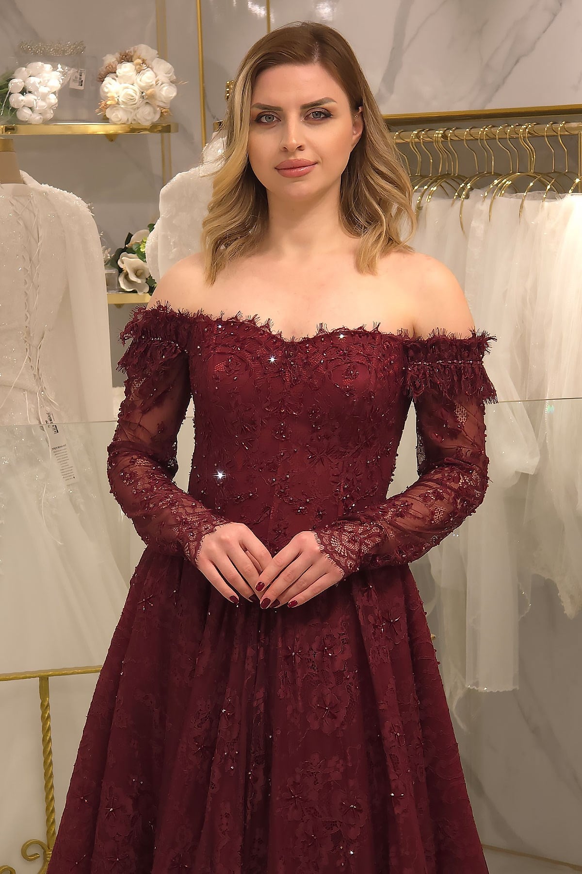 Bordo Ync Nişanlık 8085