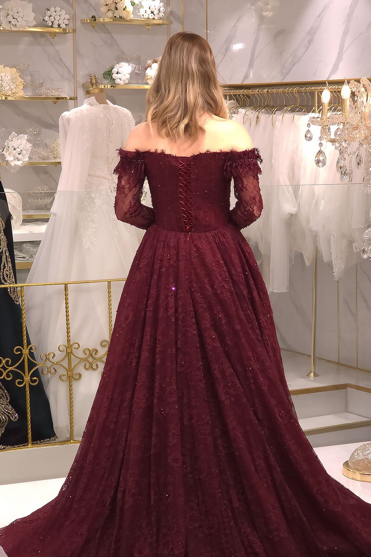 Bordo Ync Nişanlık 8085