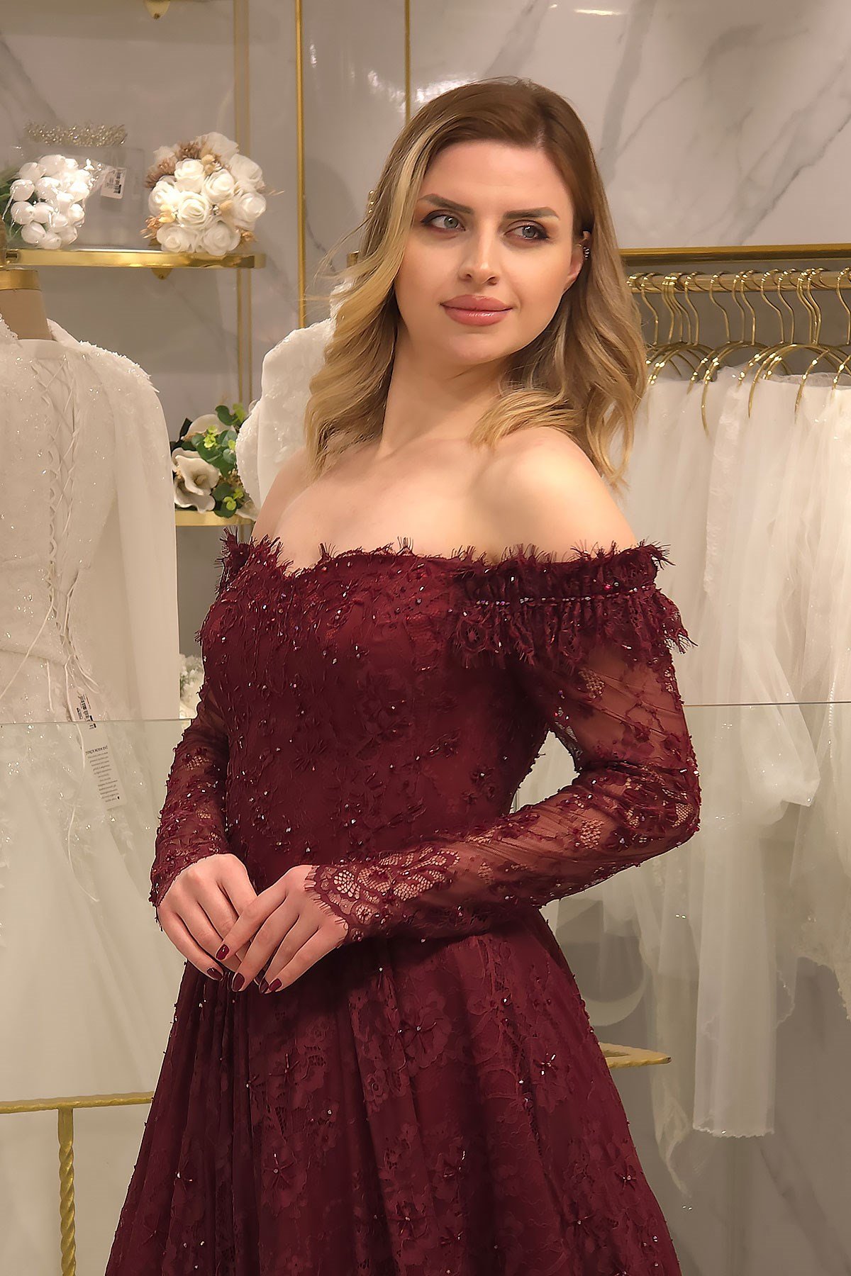 Bordo Ync Nişanlık 8085