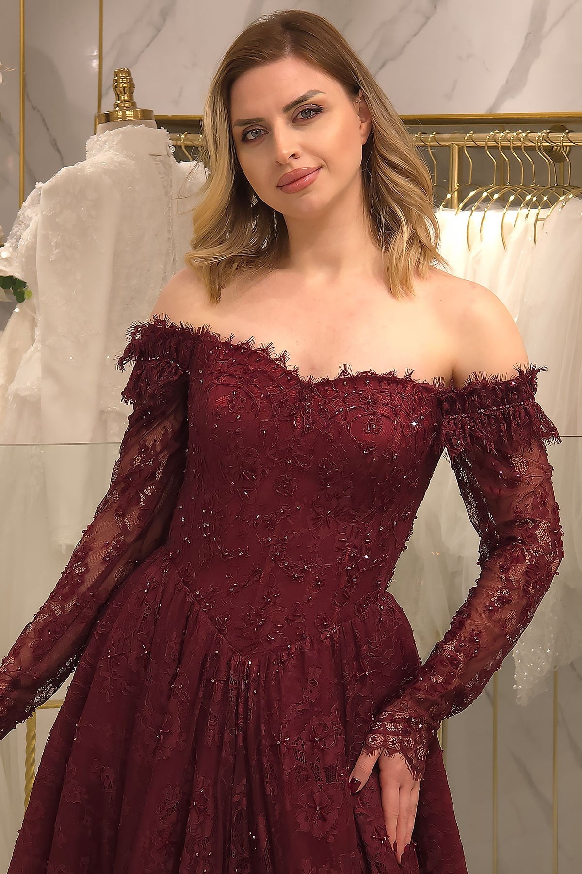 Bordo Ync Nişanlık 8085