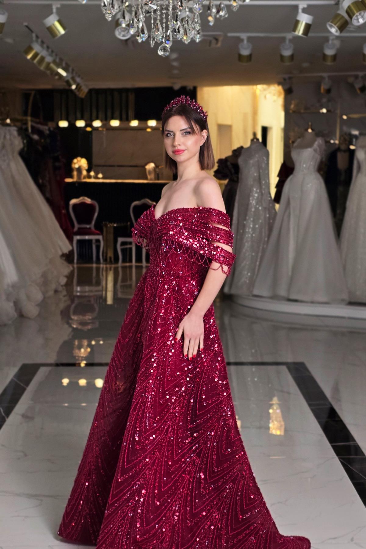 Bordo Yonca Nişanlık 7972