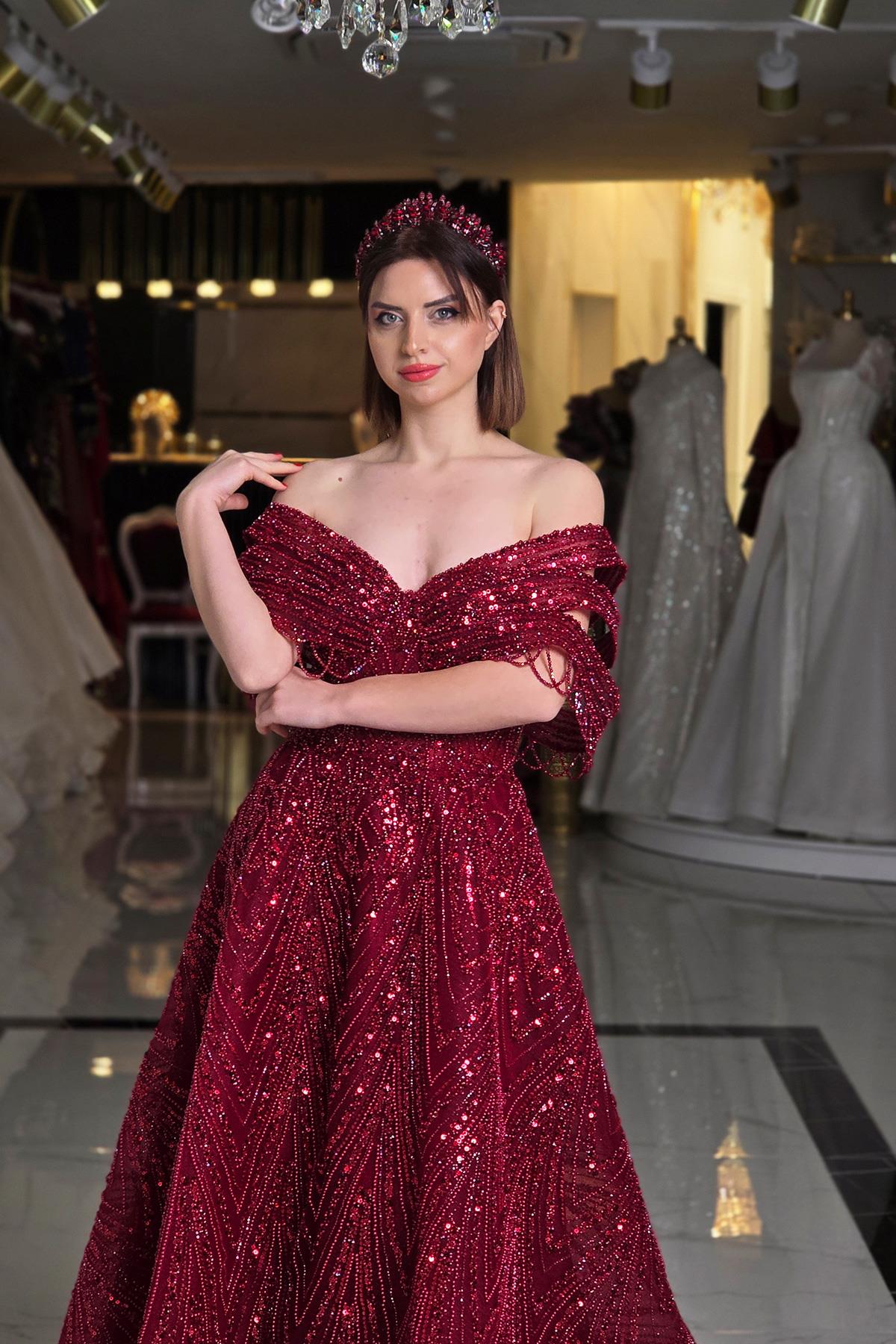 Bordo Yonca Nişanlık 7972