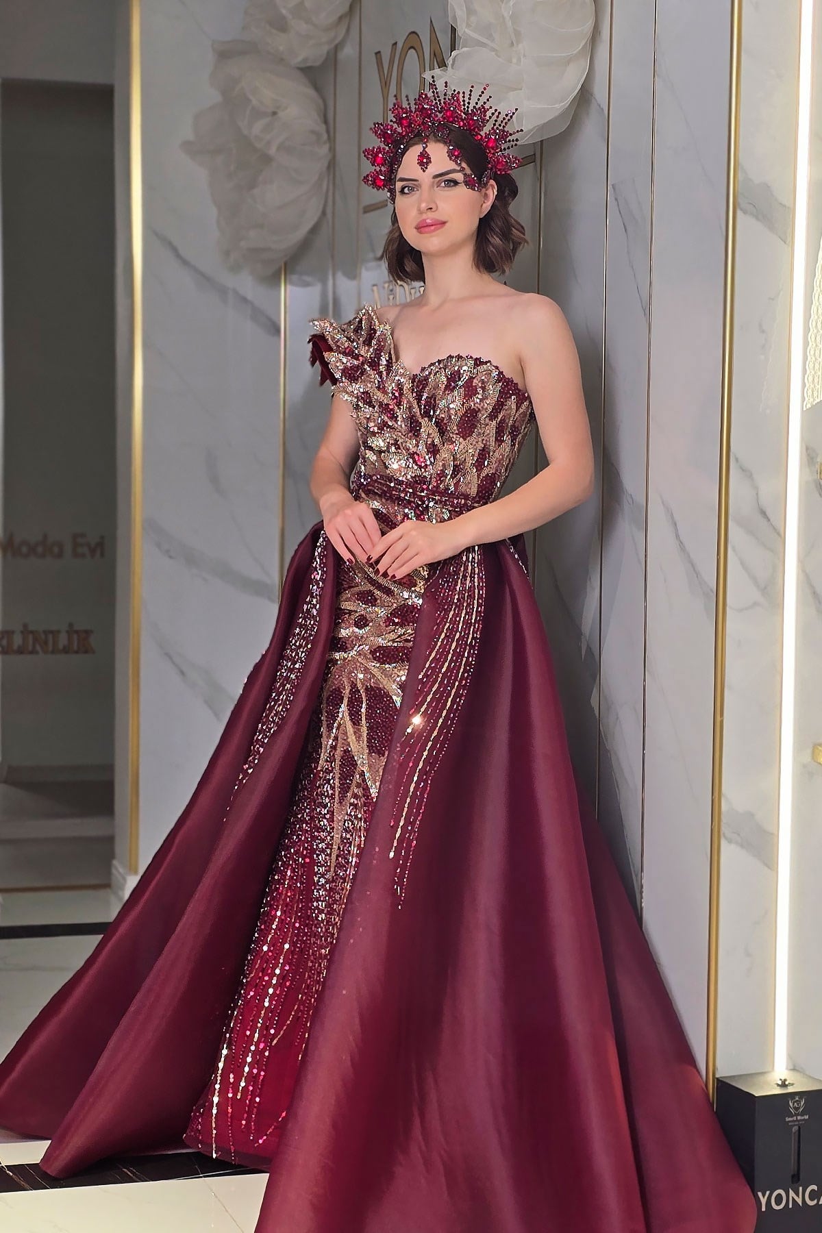 Bordo Yonca Nişanlık 7996