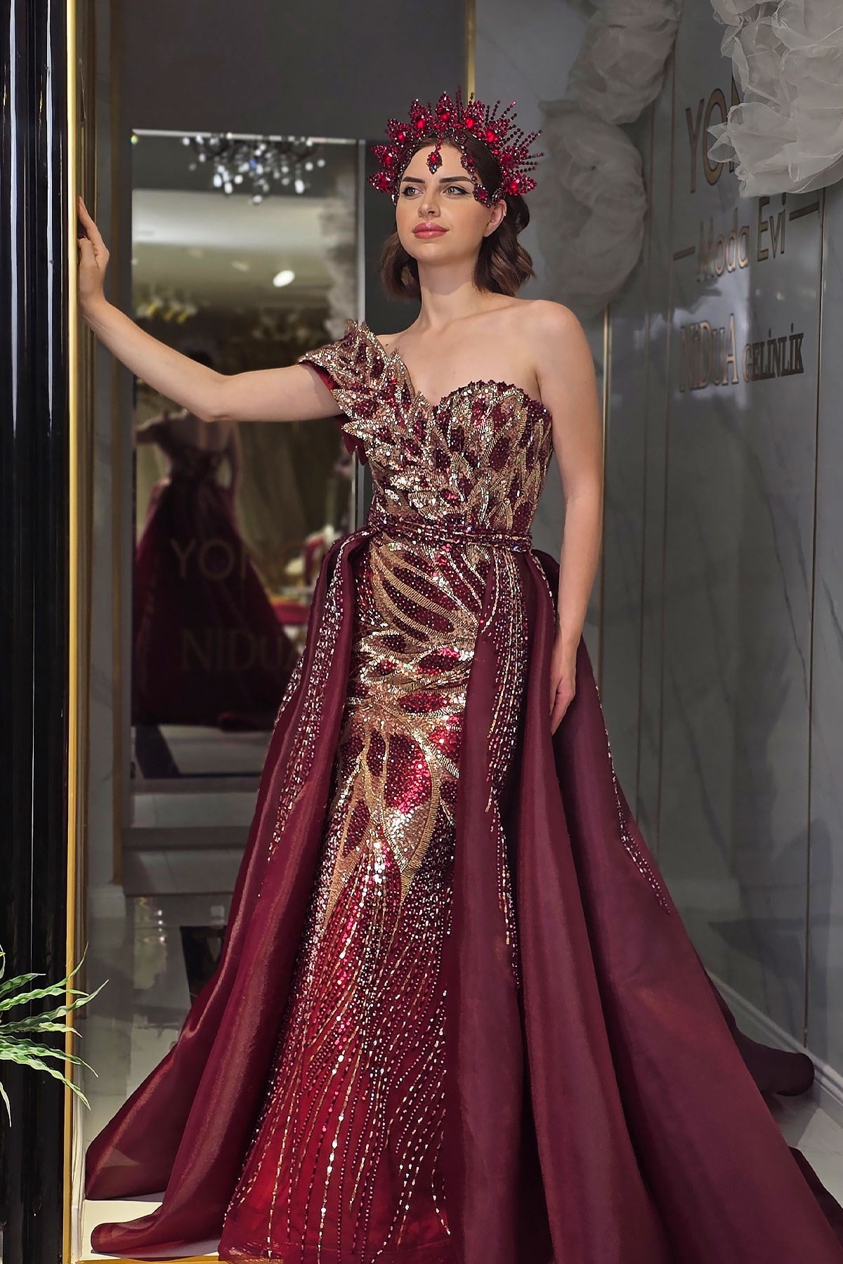 Bordo Yonca Nişanlık 7996