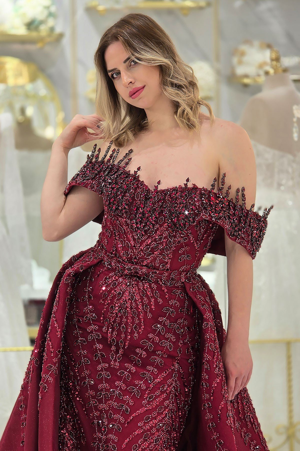 Bordo Yonca Nişanlık 7998