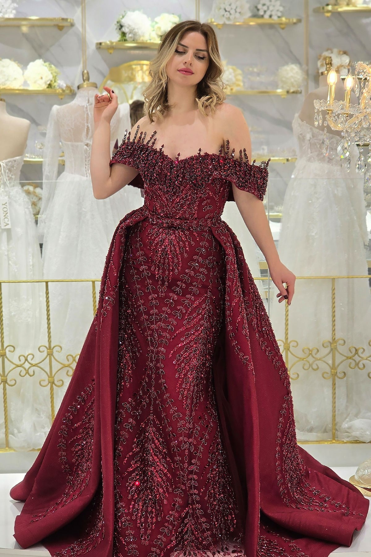 Bordo Yonca Nişanlık 7998