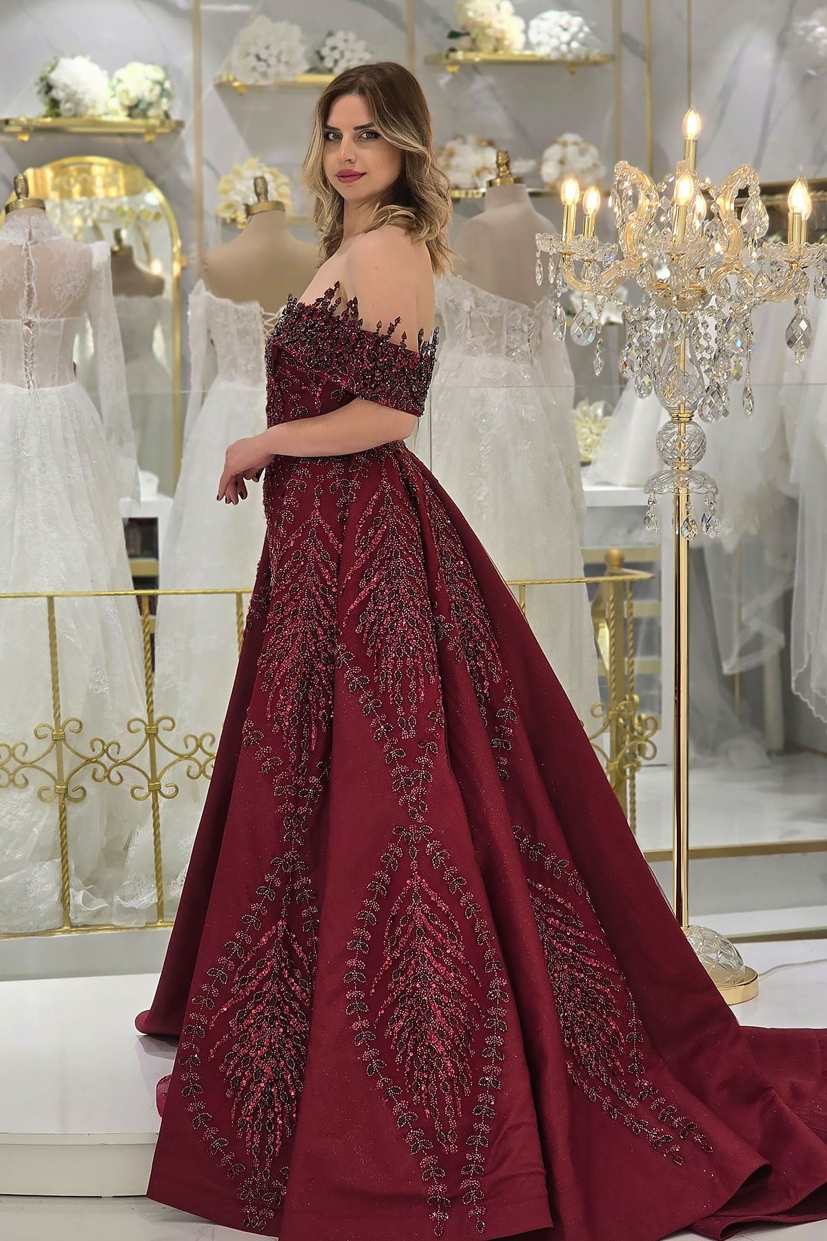 Bordo Yonca Nişanlık 7998