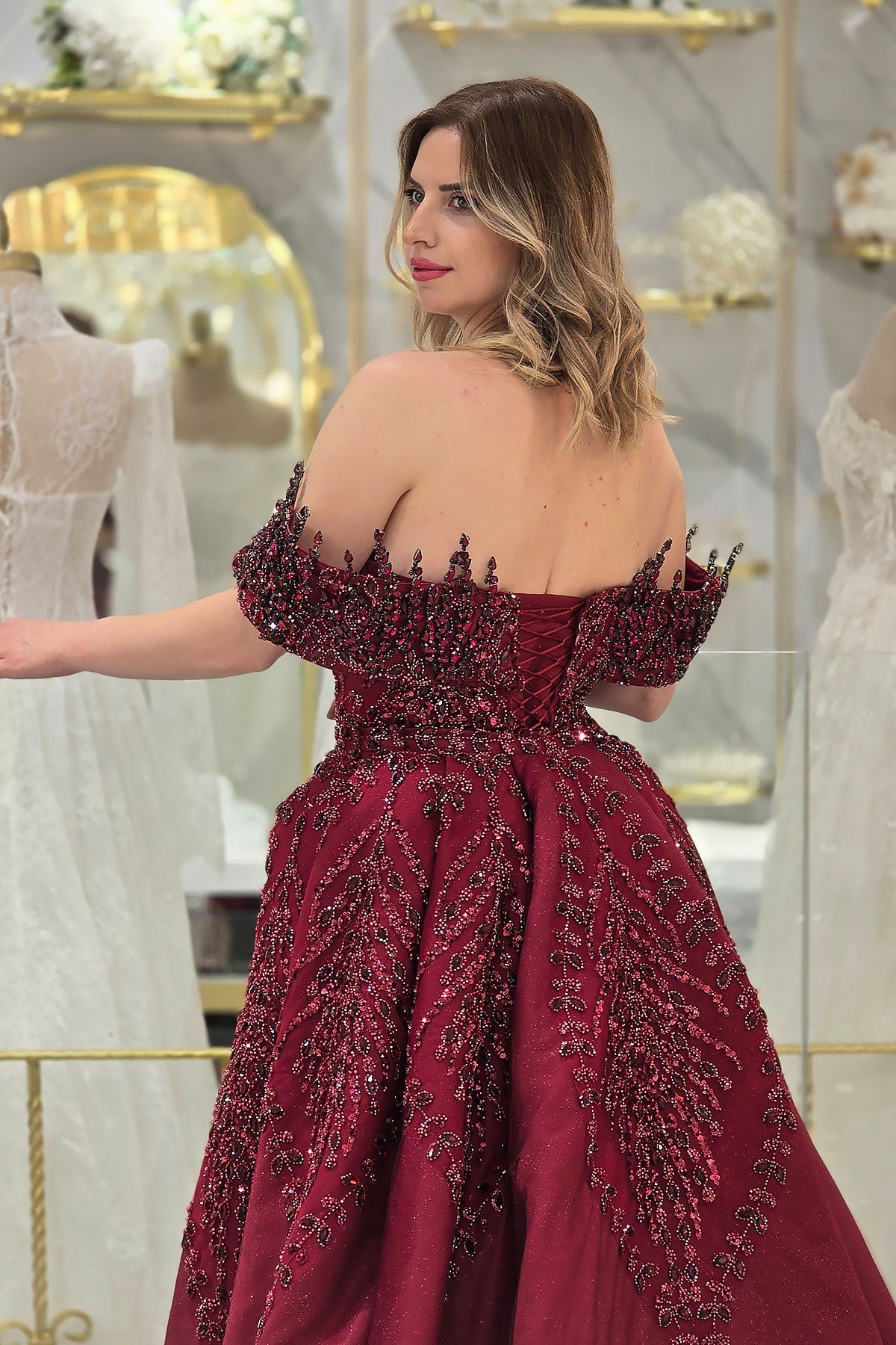 Bordo Yonca Nişanlık 7998