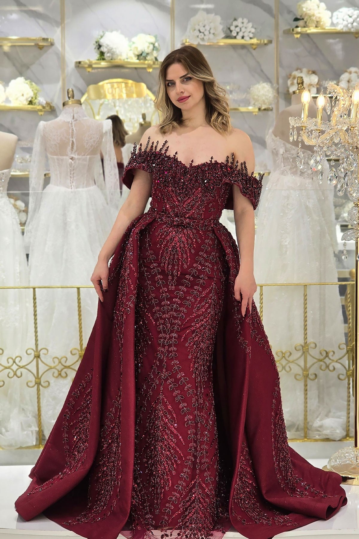 Bordo Yonca Nişanlık 7998