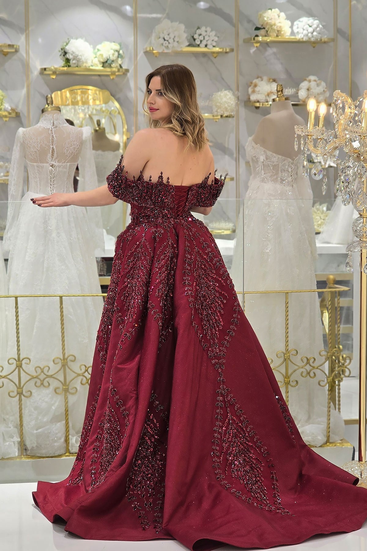 Bordo Yonca Nişanlık 7998