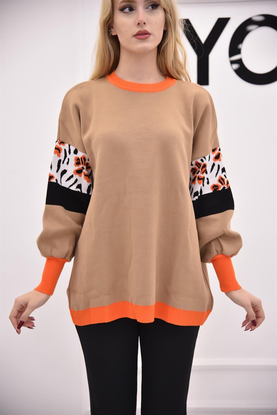 CAMEL Bisiklet Yaka Blon Kol Kazak 23180