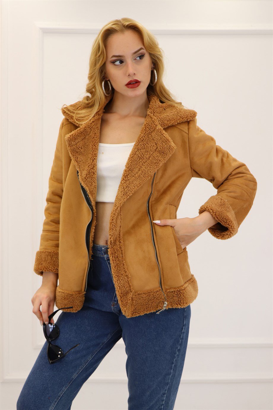Camel Süet İçi Teddy Kaban 101322