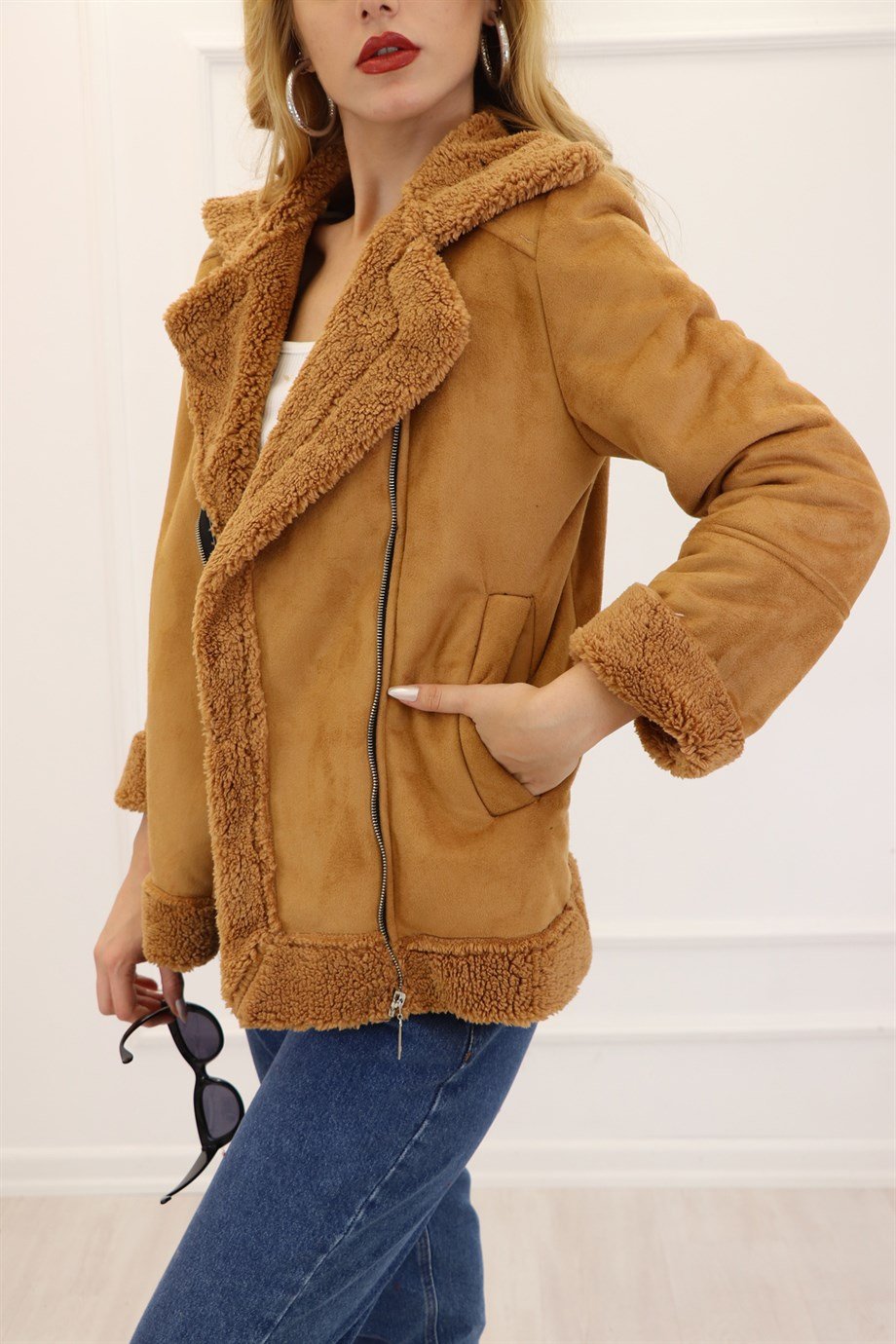 Camel Süet İçi Teddy Kaban 101322