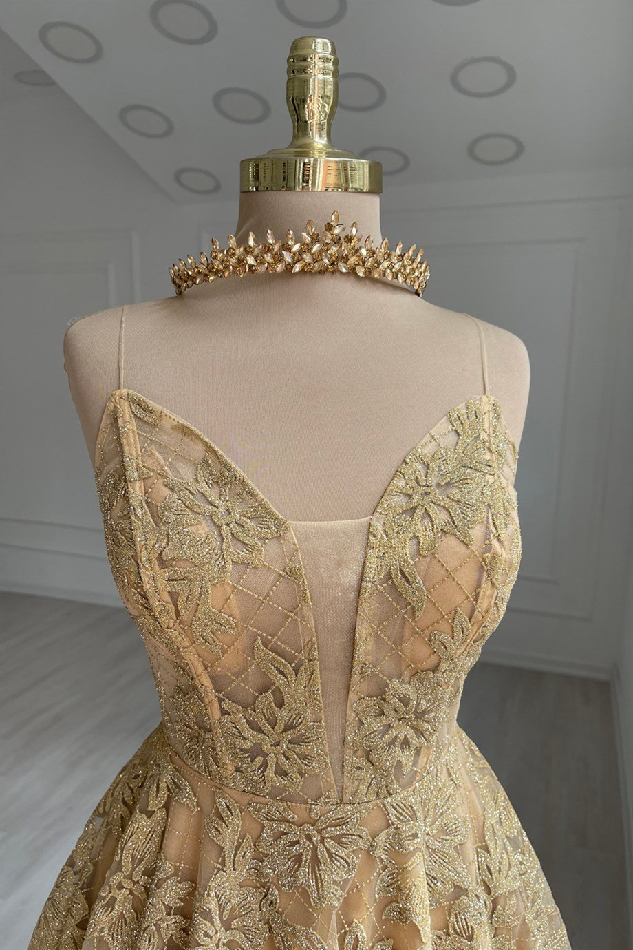 Gold Kısa Abiye 000122