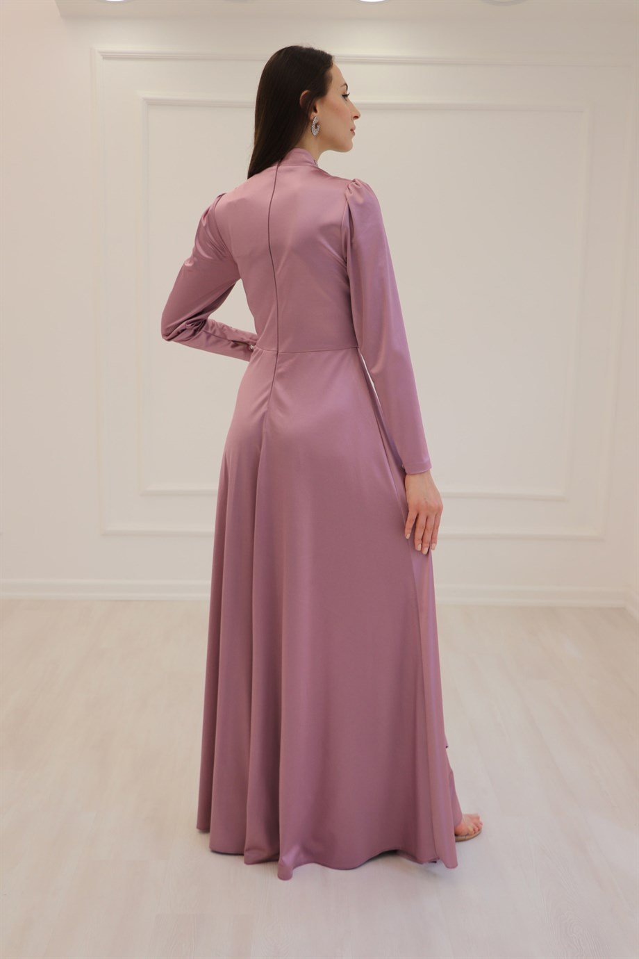 Gül Kurusu Saten Abiye 4951
