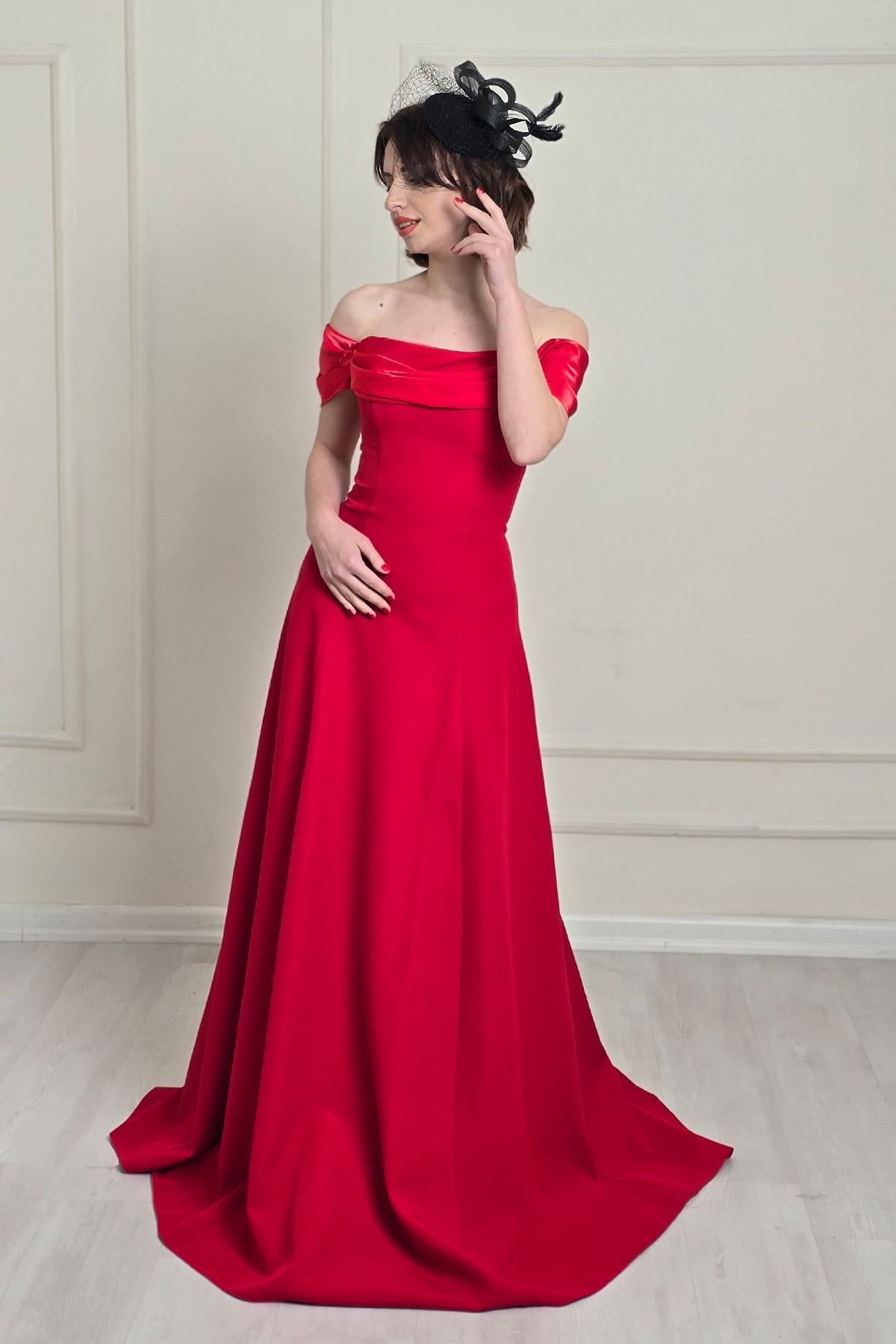 Kırmızı Degajeli Abiye 8316