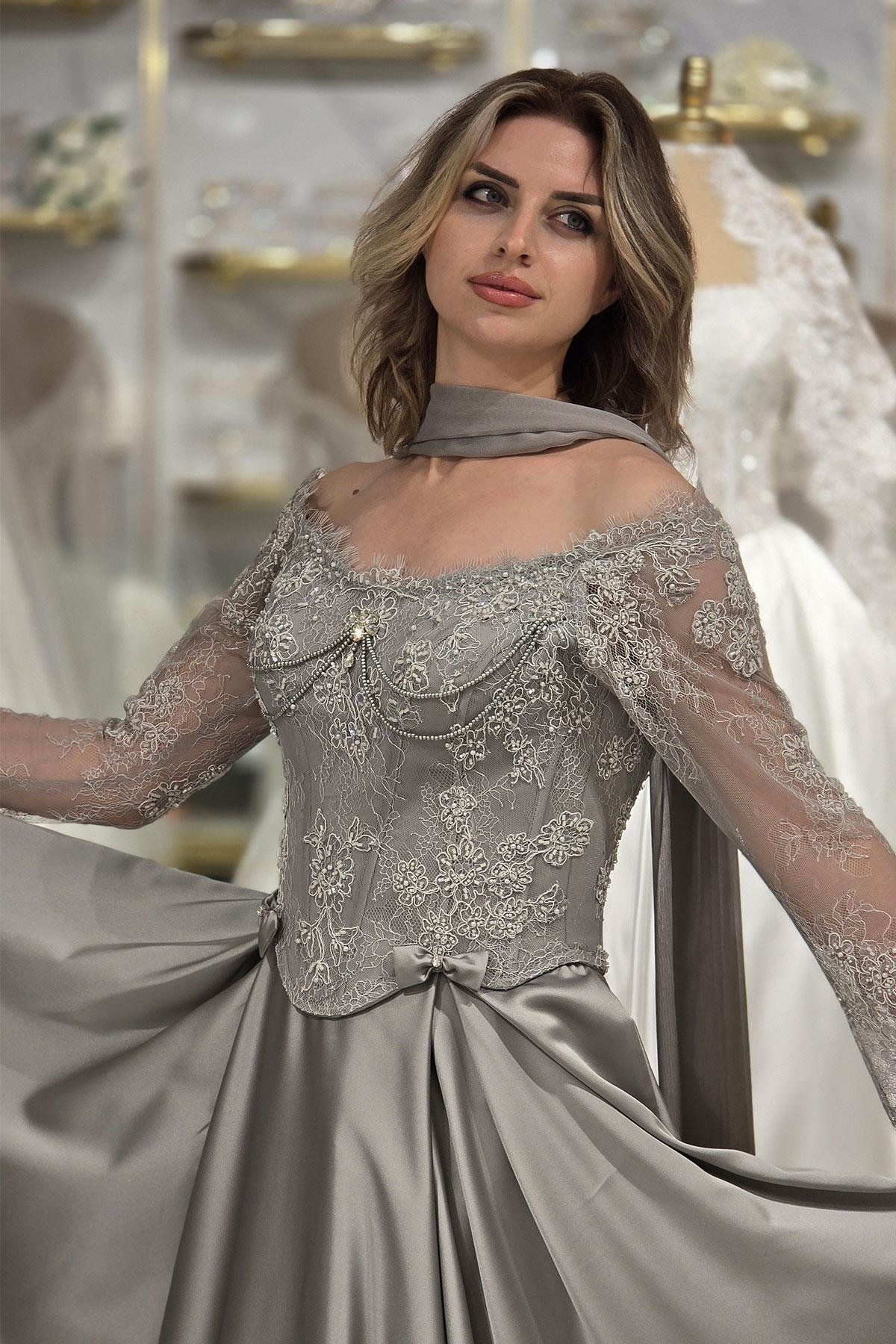 Küf Yeşili Romantik Nişanlık 8024