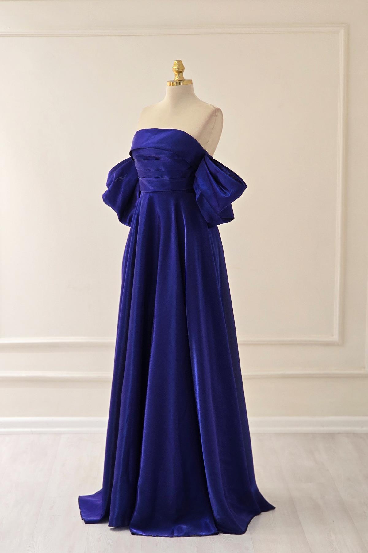 Lacivert - Kiremit PRENSES ORGANZE ELBİSE 6961