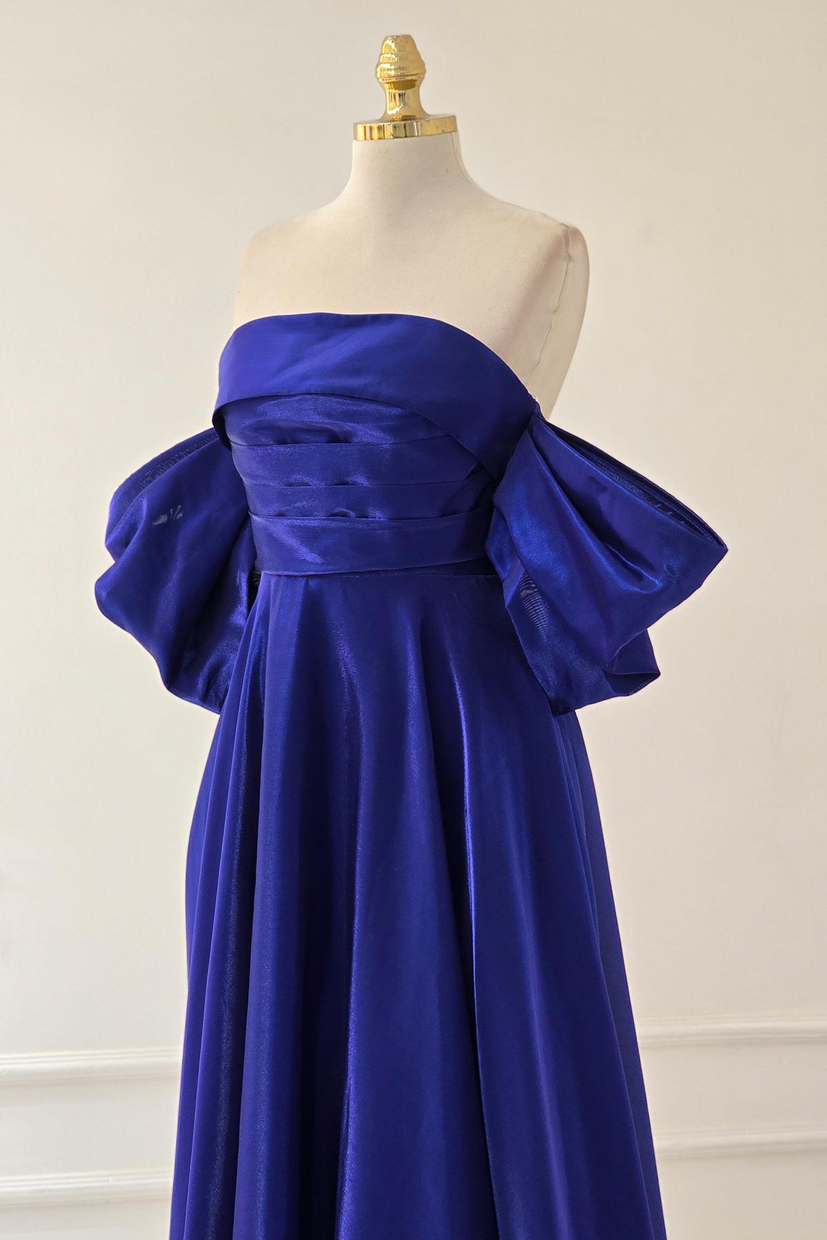 Lacivert - Kiremit PRENSES ORGANZE ELBİSE 6961