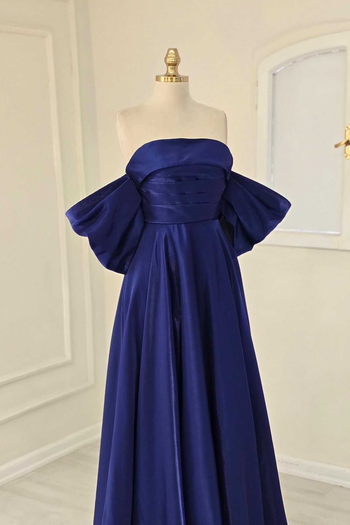 Lacivert - Kiremit PRENSES ORGANZE ELBİSE 6961