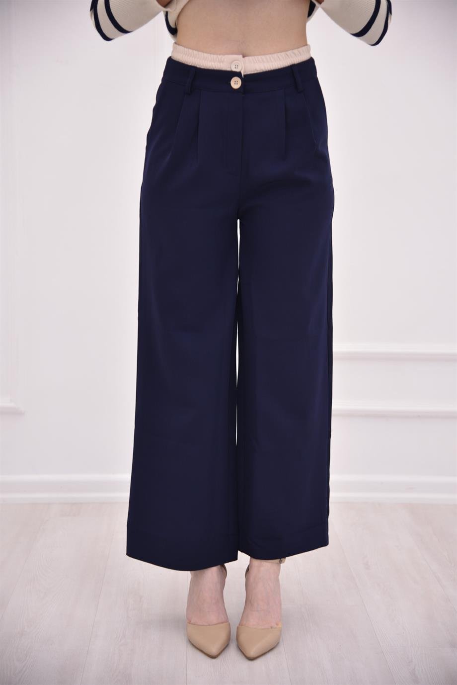 Lacivert ZR Beli Lastikli Pantolon 10397