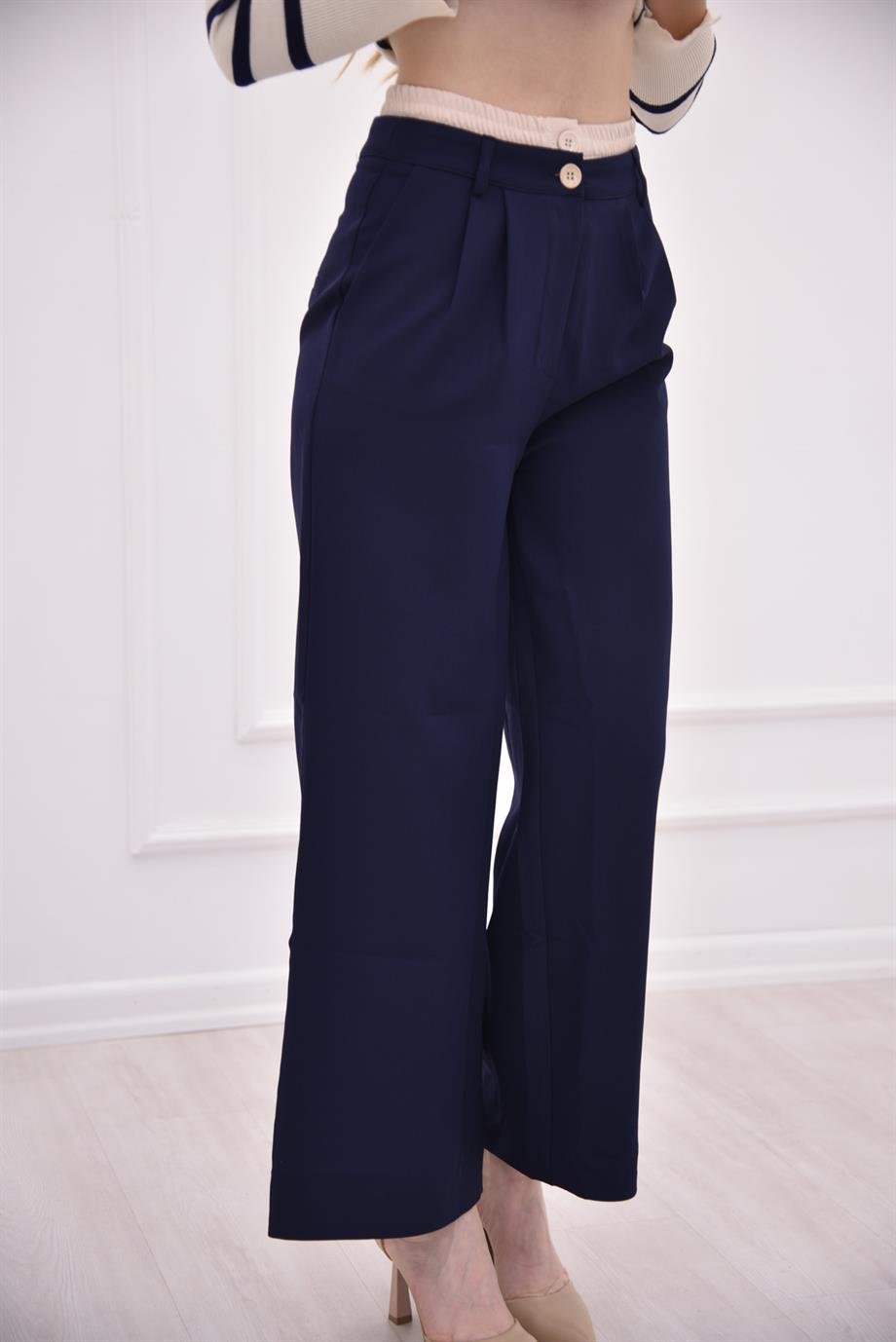 Lacivert ZR Beli Lastikli Pantolon 10397