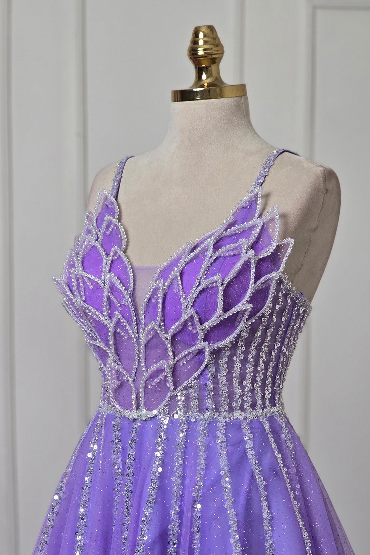 Lila Yapraklı Yonca Nişanlık 7954