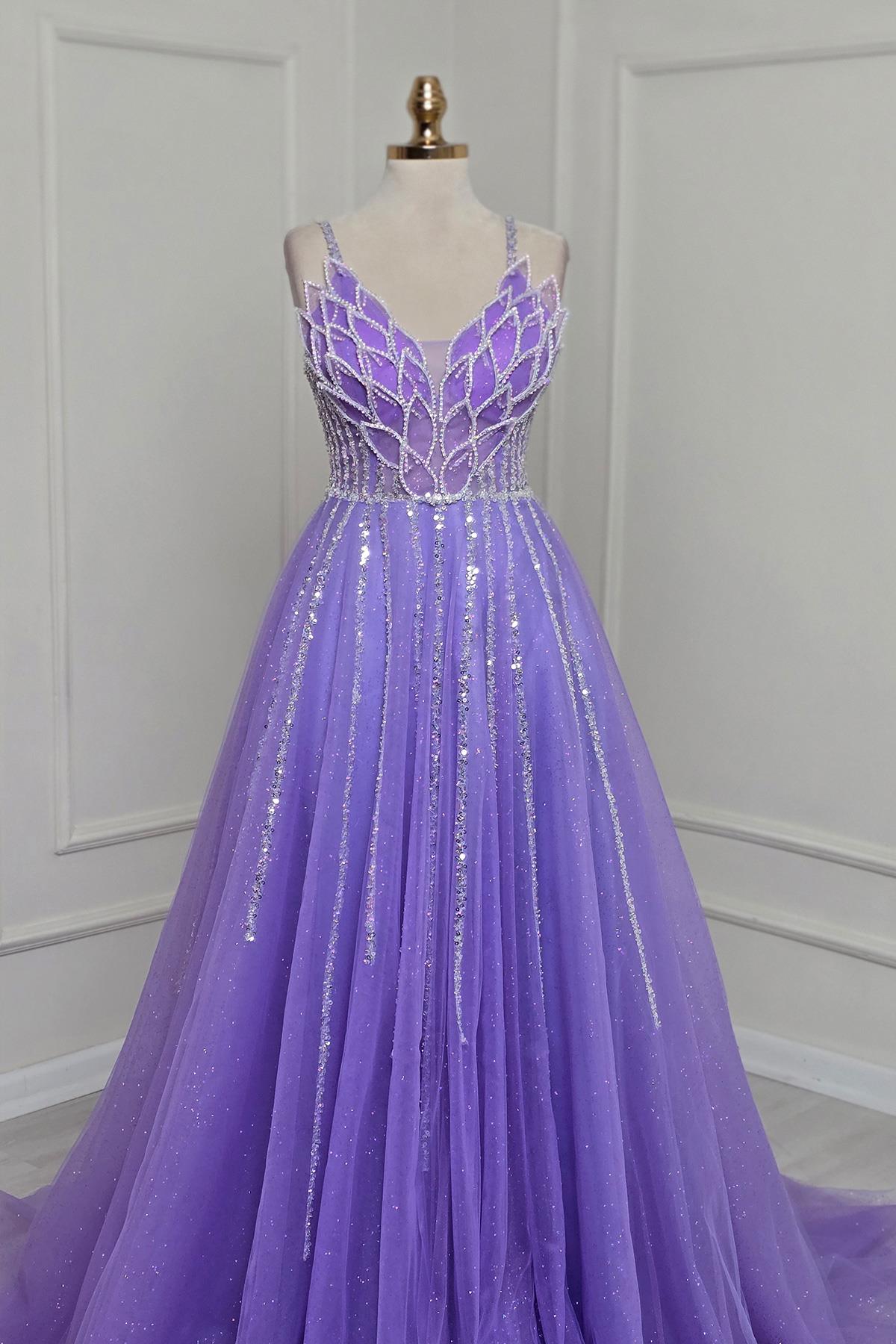 Lila Yapraklı Yonca Nişanlık 7954