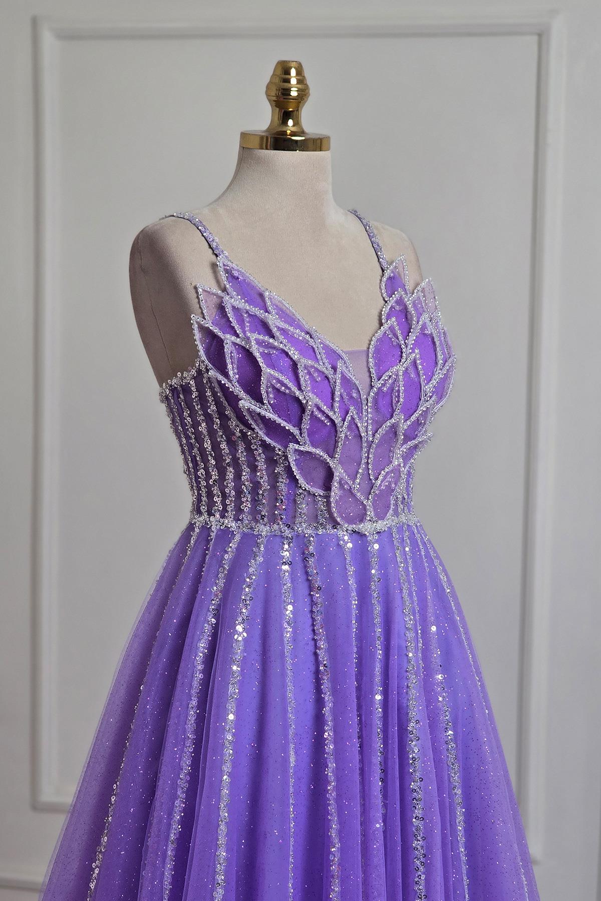 Lila Yapraklı Yonca Nişanlık 7954