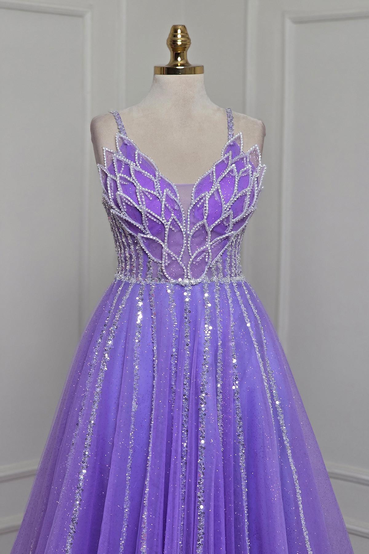 Lila Yapraklı Yonca Nişanlık 7954