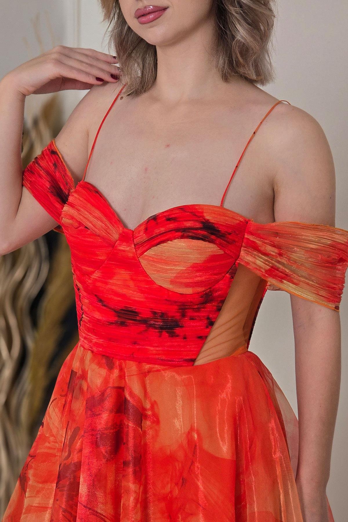 ORANGE Drapeli Midi Boy Seyyar Kol Abiye 58427