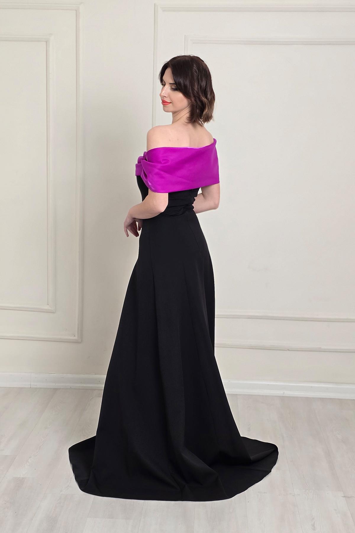 SİYAH-PEMBE Degajeli Abiye 8316