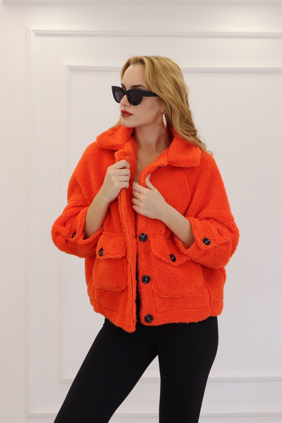 Turuncu Teddy Peluş Mont 6821