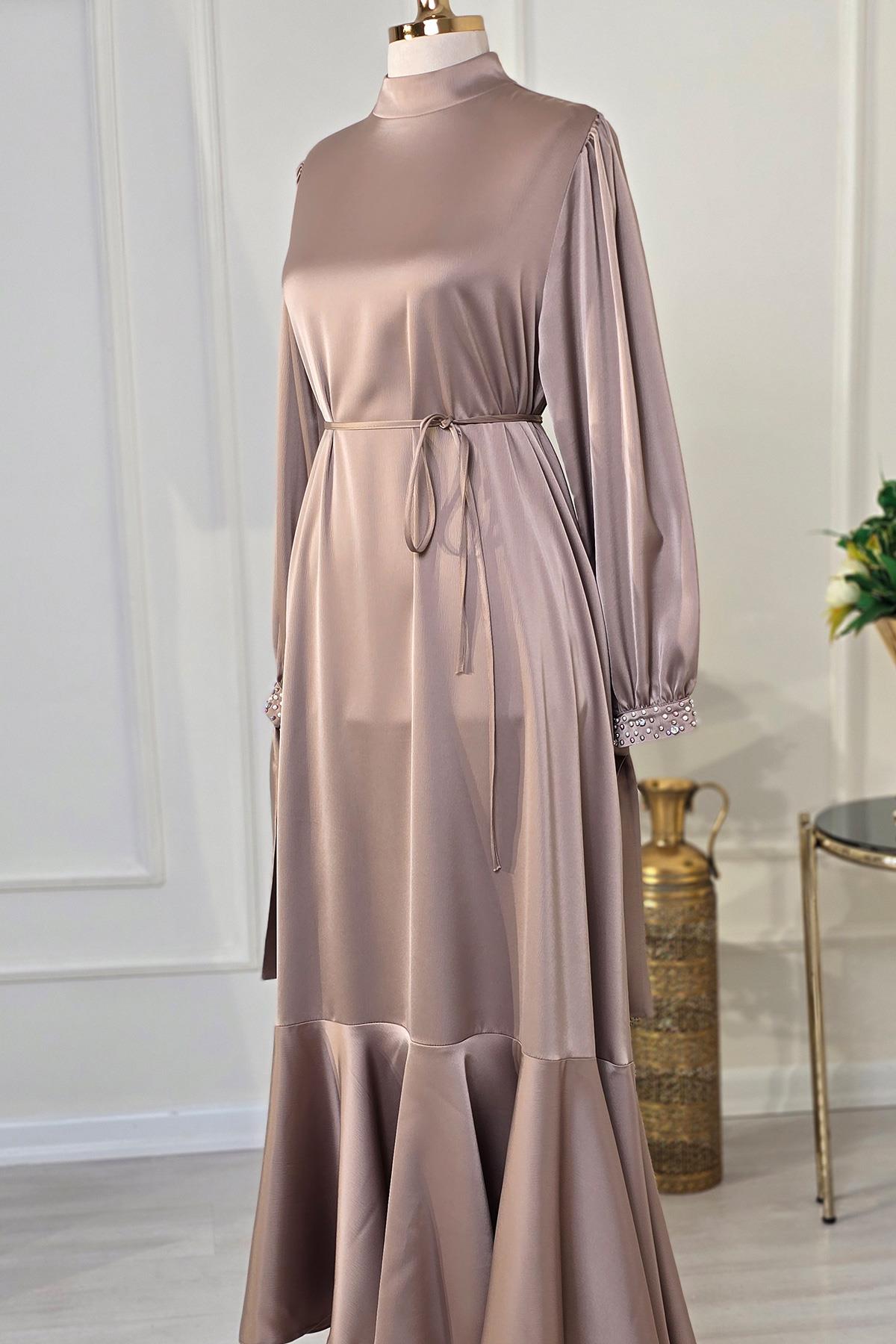 Vizon Saten Elbise 9870