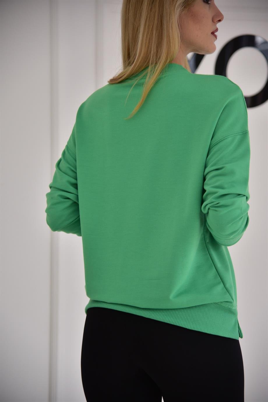 Yeşil Bisiklet Yaka Sweat 9002