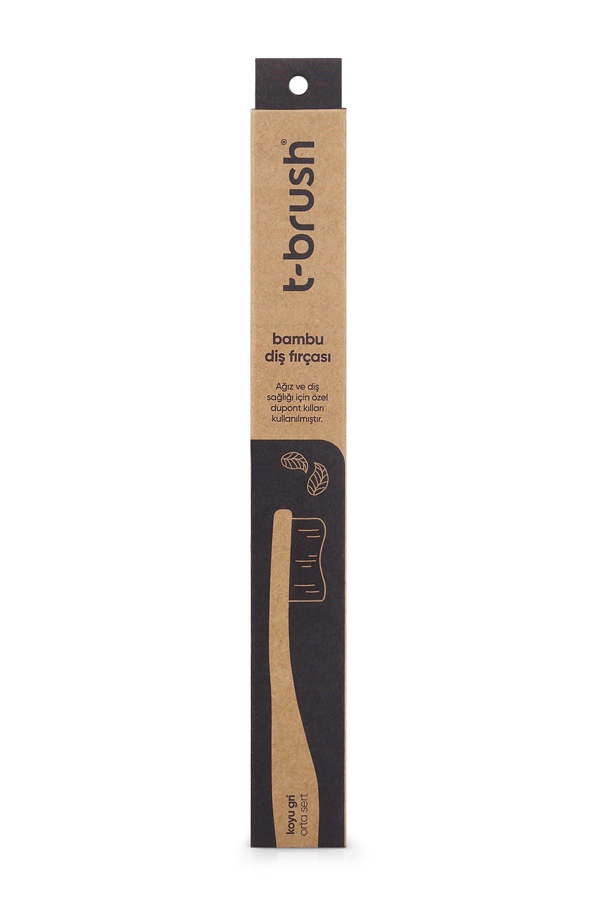 T-Brush Bambu Diş Fırçası - Koyu Gri