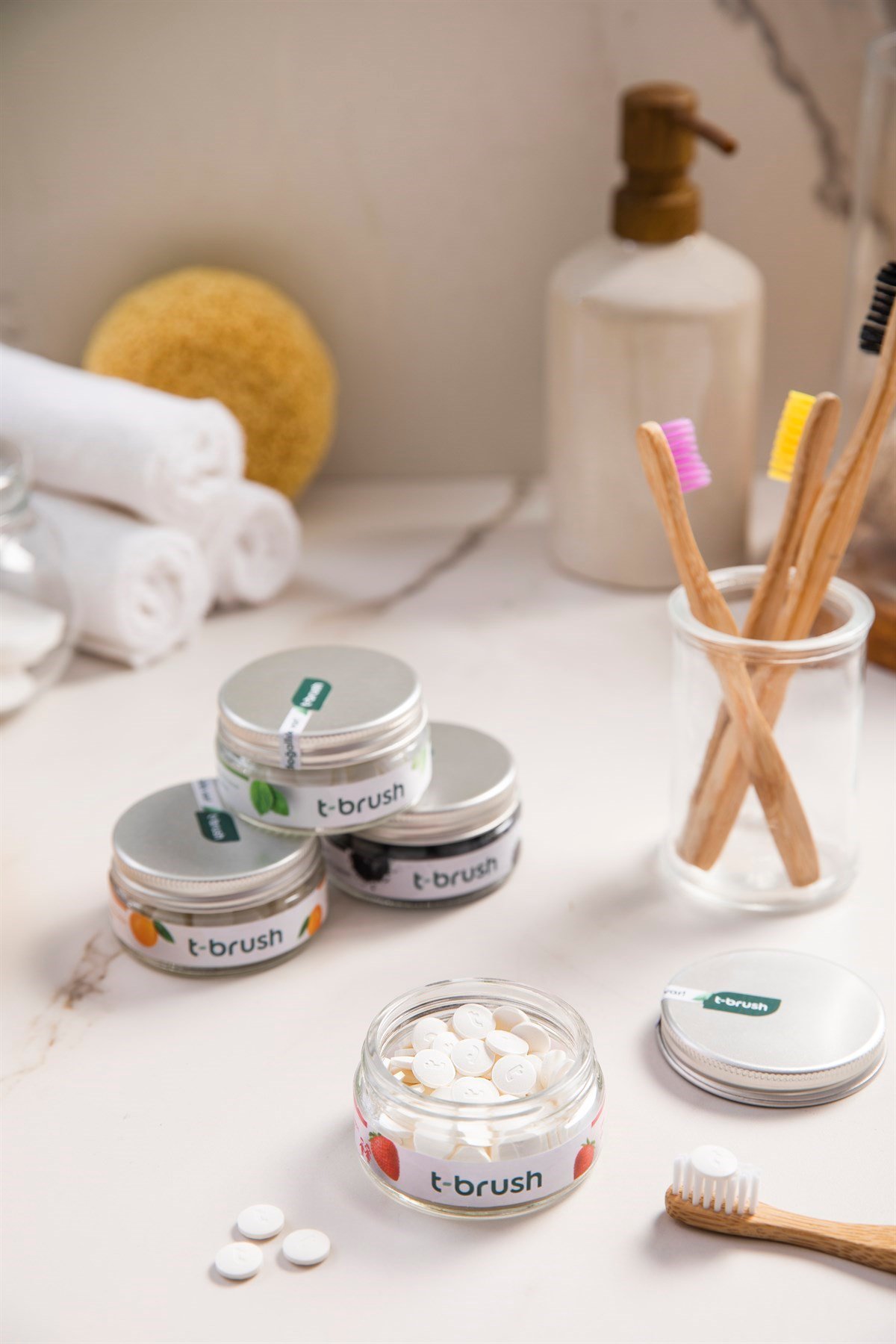 T-Brush Çilek Aromalı Diş Macunu Tableti - Florürlü