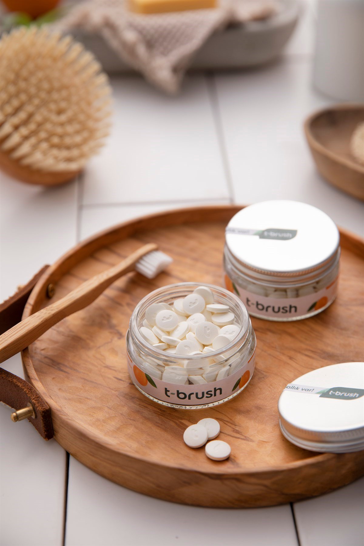 T-Brush Portakal Aromalı Diş Macunu Tableti - Florürlü