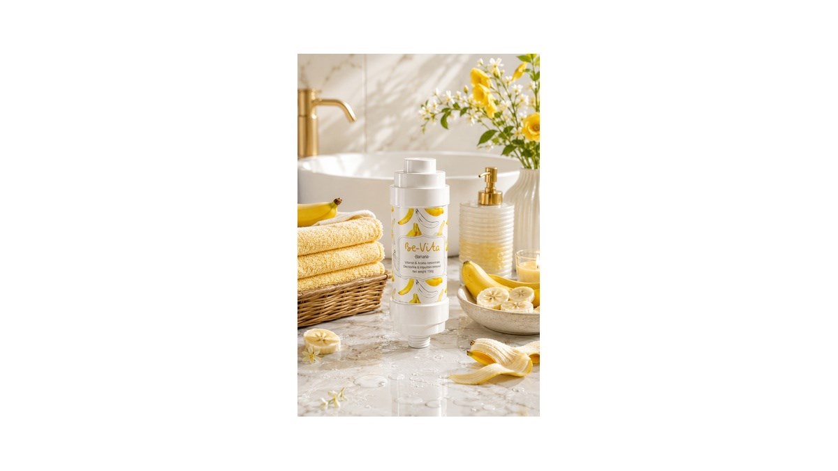 Be-Vita Banana C Vitaminli Aromatik Duş Filtresi - Cilt Besleyici Klor ve Kireç Arıtıcı Duş Filtresi (150gr)