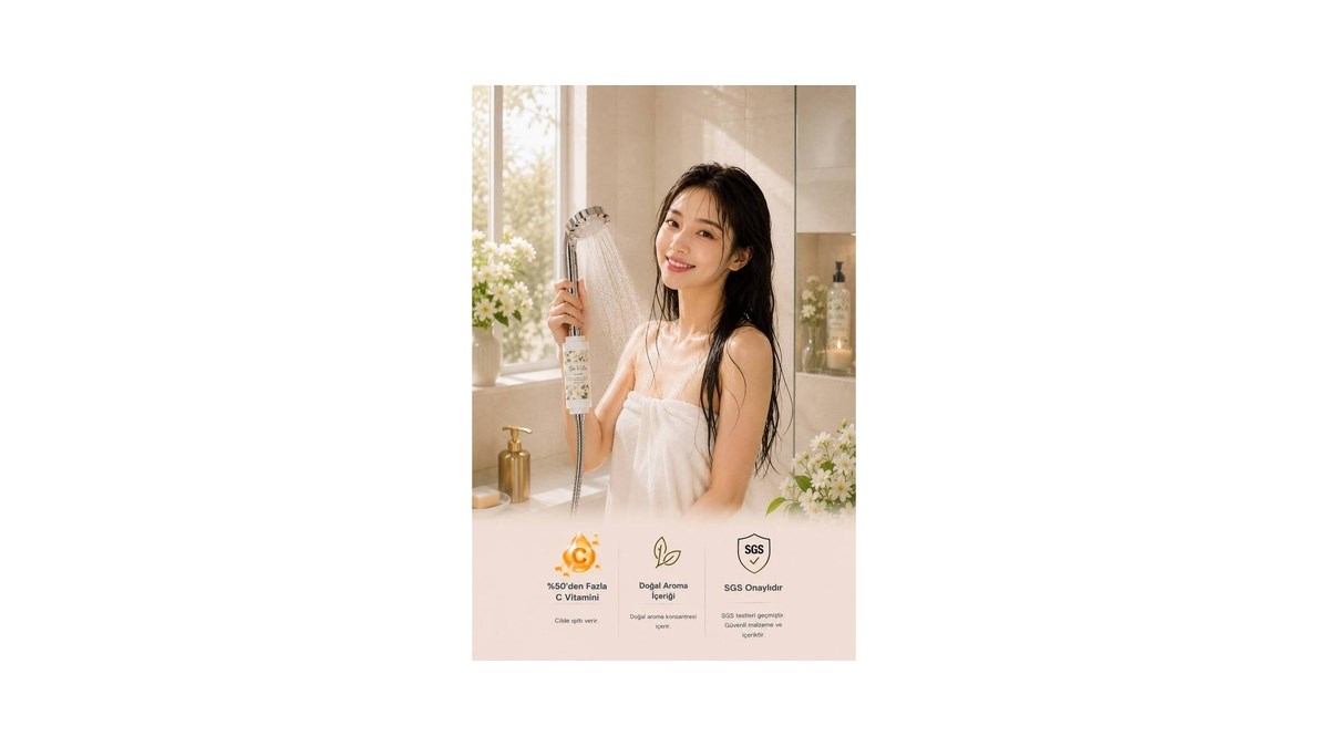 Be-Vita Jasmin C Vitaminli Aromatik Duş Filtresi - Cilt Besleyici Klor ve Kireç Arıtıcı Duş Filtresi (150gr)
