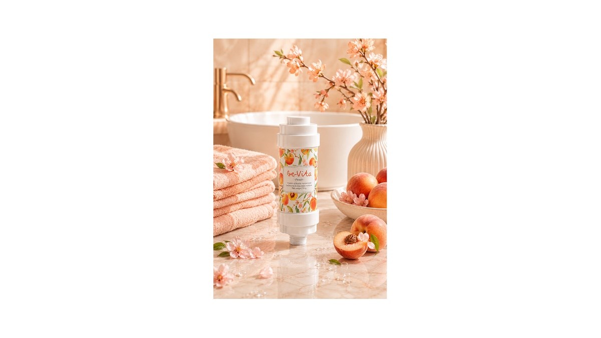 Be-Vita Peach C Vitaminli Aromatik Duş Filtresi - Cilt Besleyici Klor ve Kireç Arıtıcı Duş Filtresi (150gr)