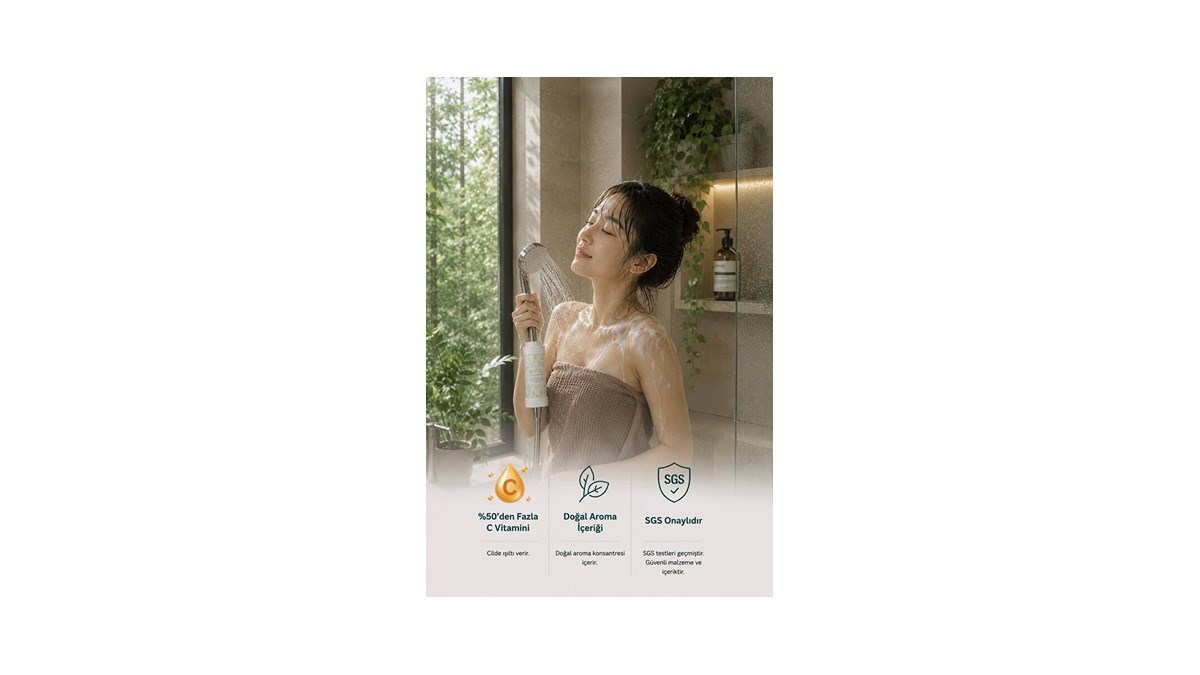 Be-Vita Phytoncide Forest C Vitaminli Aromatik Duş Filtresi - Cilt Besleyici Klor ve Kireç Arıtıcı Duş Filtresi (150gr)