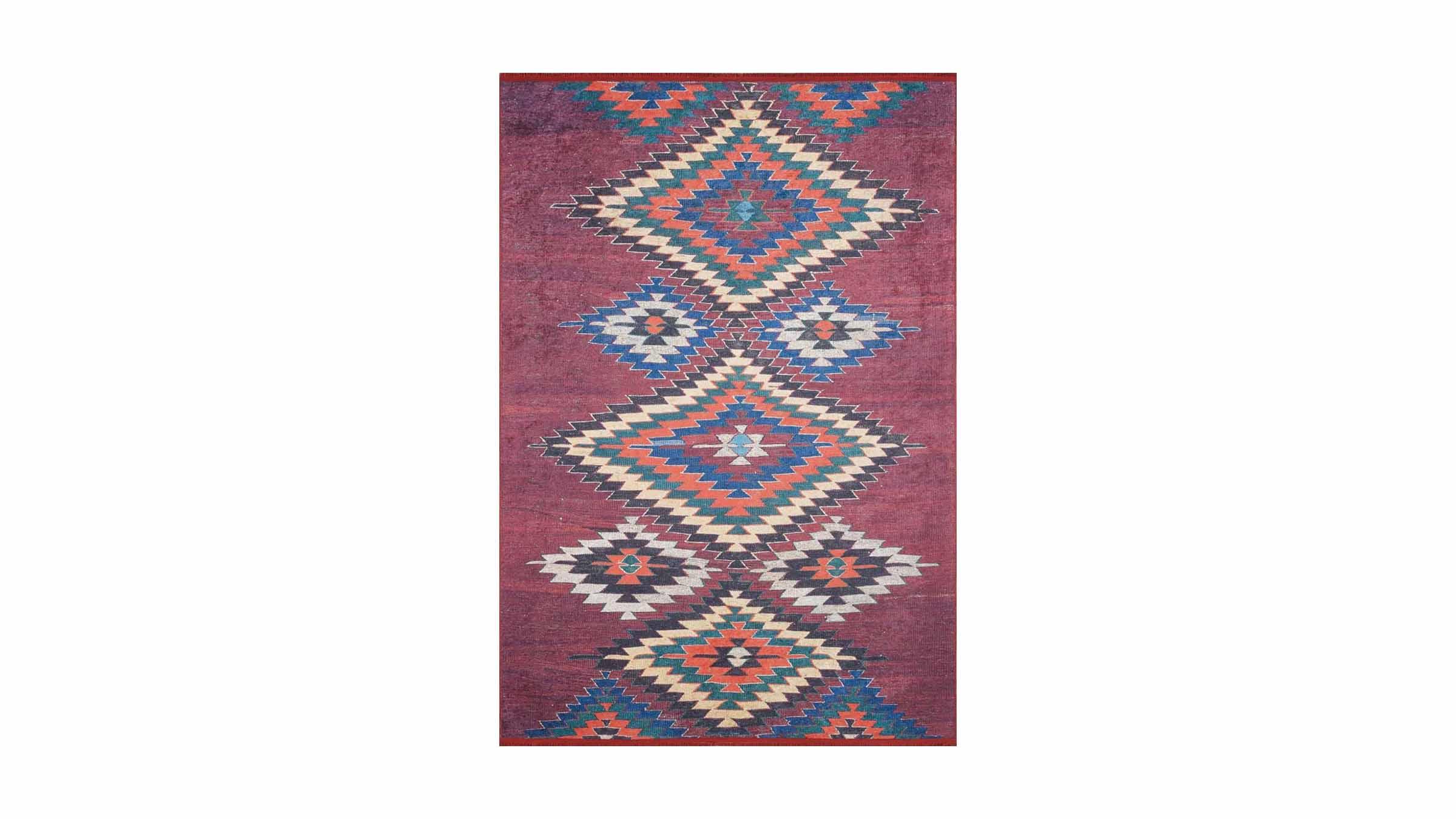 Piksel Halı Bordo Desenli Dijital Baskı Halı