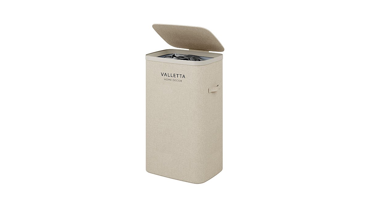 VALETTA PALOMA 60L Tek Bölmeli Çamaşır Sepeti - Kapuçino Bej