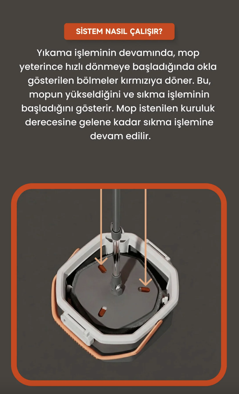 VALLETTA PENROSE TEMİZ VE KİRLİ SUYU AYIRAN OTOMATİK TEMİZLİK SETİ MOP PASPAS